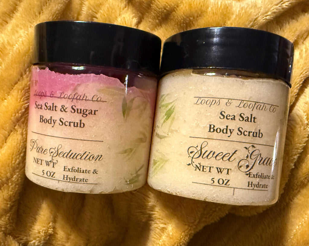 Sea Salt or Sugar Body Scrub - Natural Exfoliating Spa Treatment