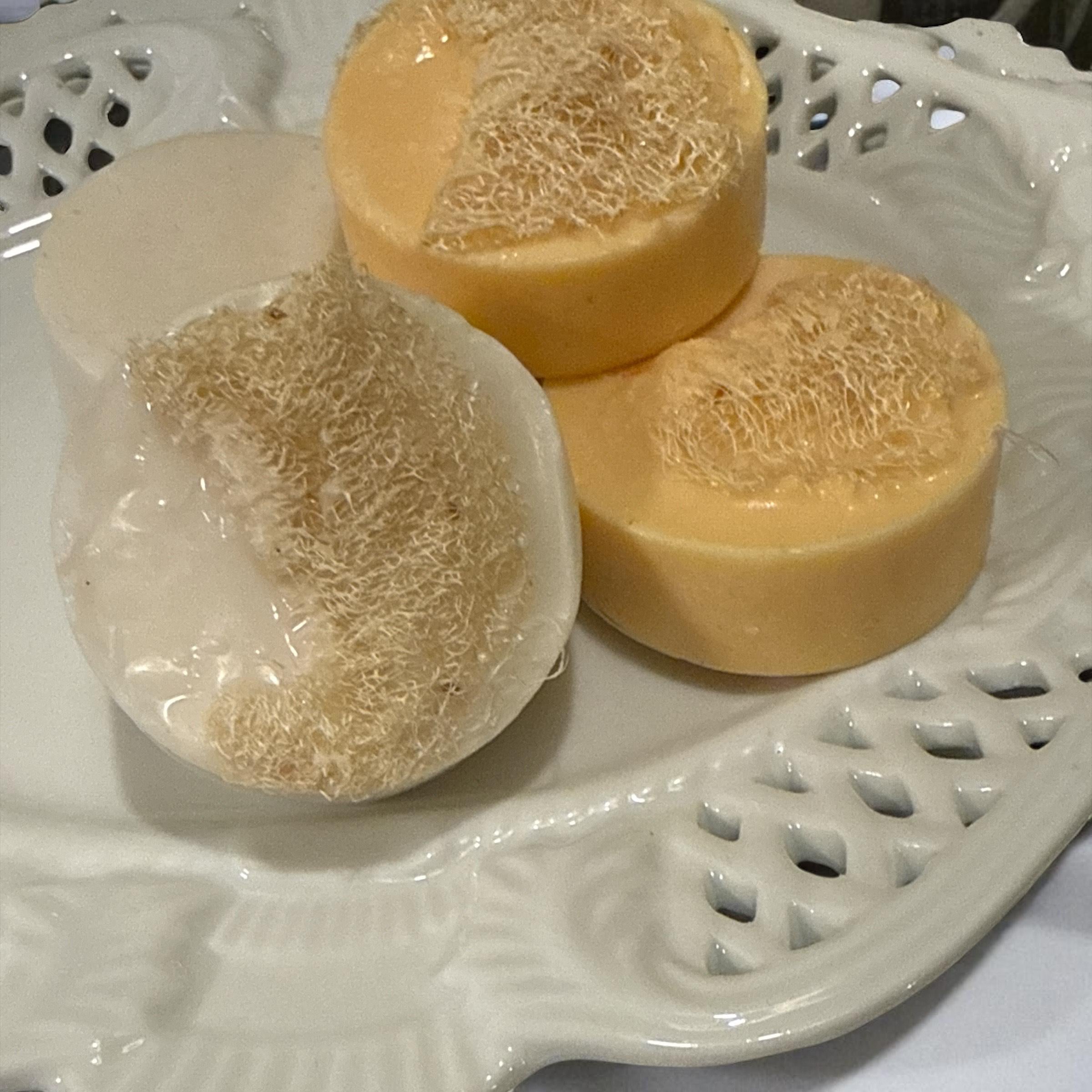 Mini Goat Milk and Loofah Soap "Mini Round Bars"
