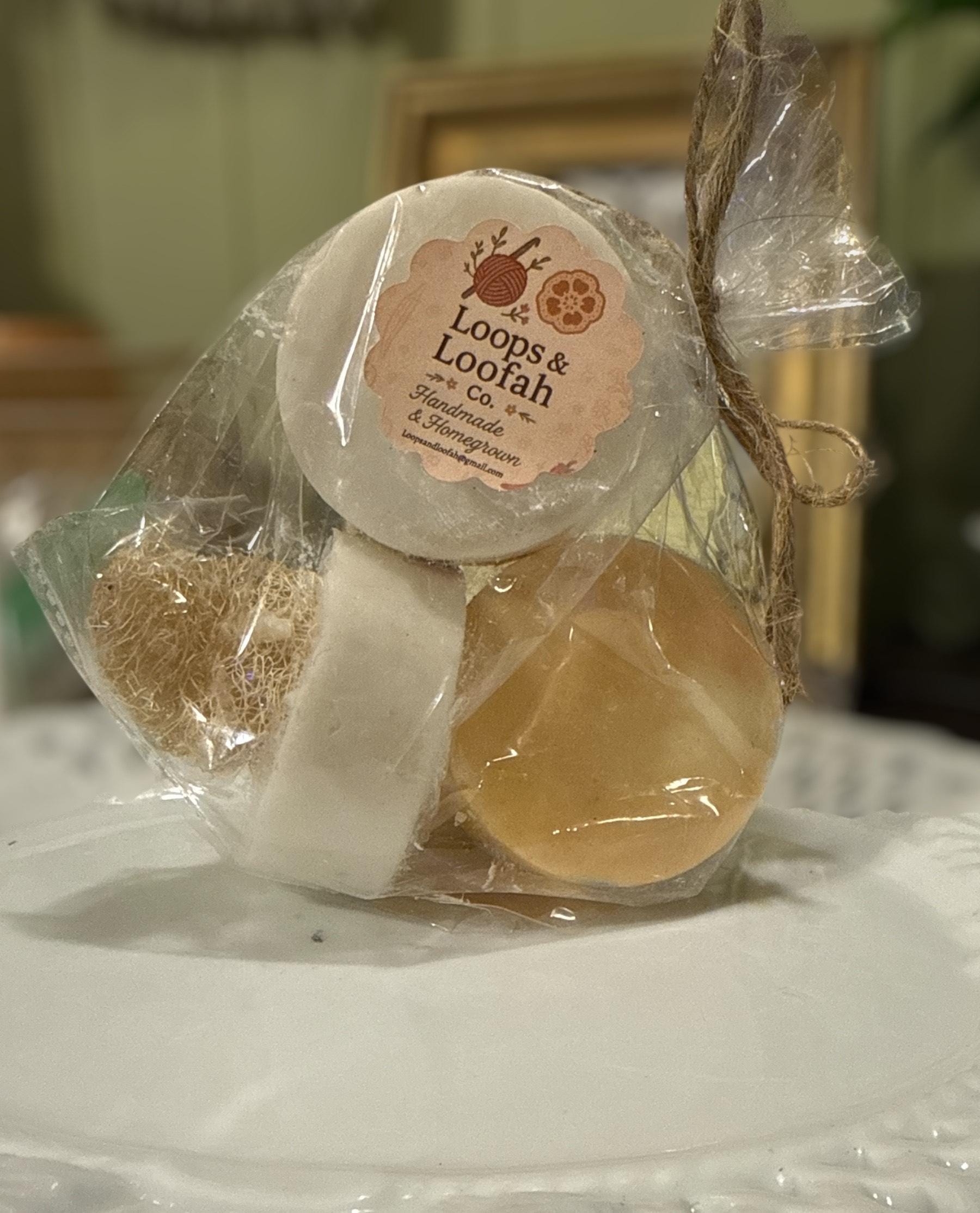 Mini Goat Milk and Loofah Soap "Mini Round Bars"