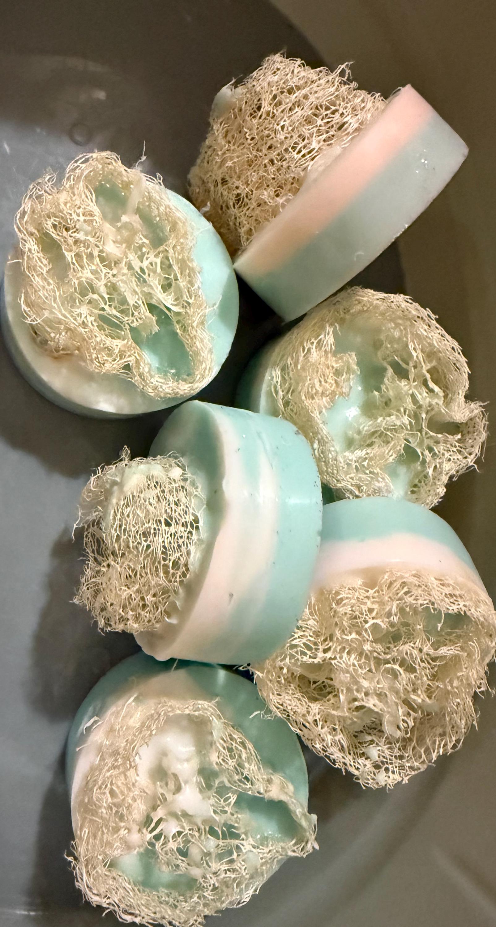 Mini Goat Milk and Loofah Soap "Mini Round Bars"