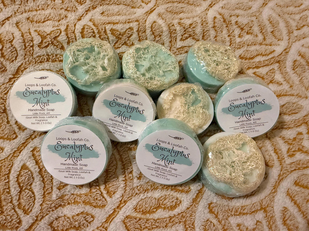 Mini Goat Milk and Loofah Soap "Mini Round Bars"